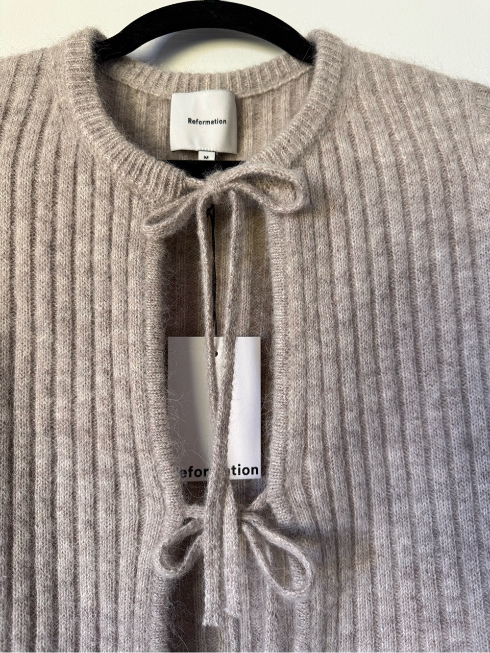 Reformation Rebecca Cashmere Alpaca Tie Front Cardigan NWT - Picture 8 of 9